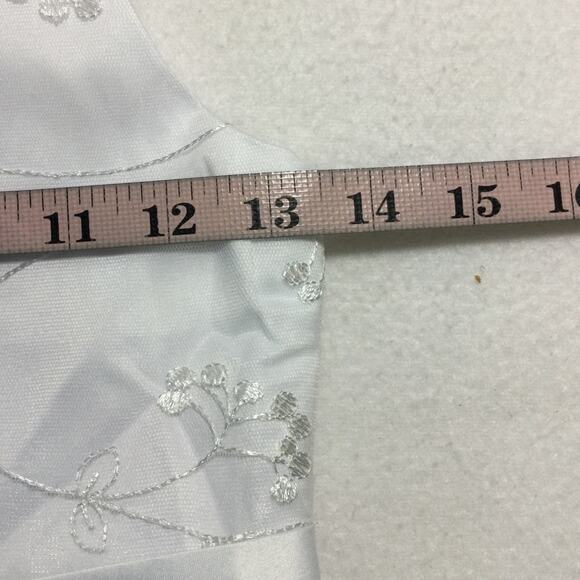 GIRL'S PARTY DRESS 8-9 Y white embroidered tulle flower girl communion maxi B103 - Picture 5 of 8